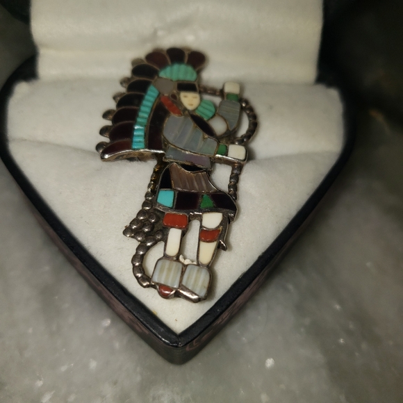 Zuni Inlay Chief/Dancer Ring - Picture 3 of 10